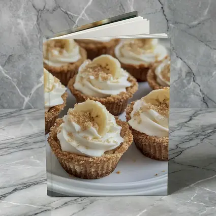Mini Banana Cream Cheesecakes White Plate