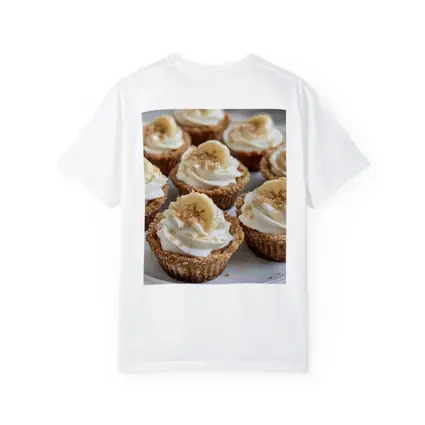Mini Banana Cream Cheesecakes White Plate