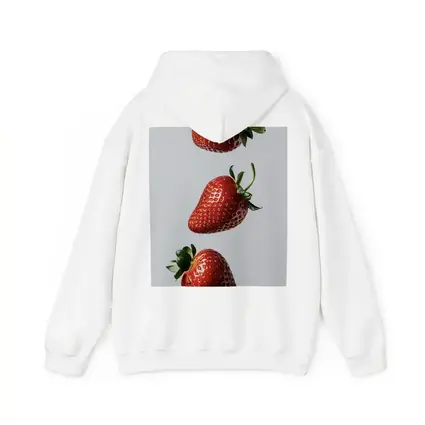 Three Fresh Strawberries Falling Gray Background
