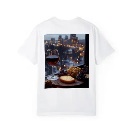 Red Wine Cheese Board City Night View
