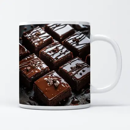 Chocolate Brownies With Ganache Dark Background