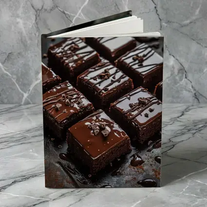 Chocolate Brownies With Ganache Dark Background