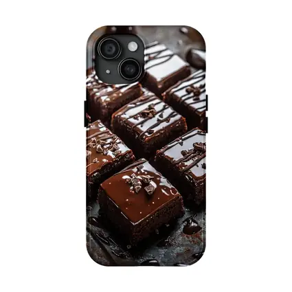 Chocolate Brownies With Ganache Dark Background