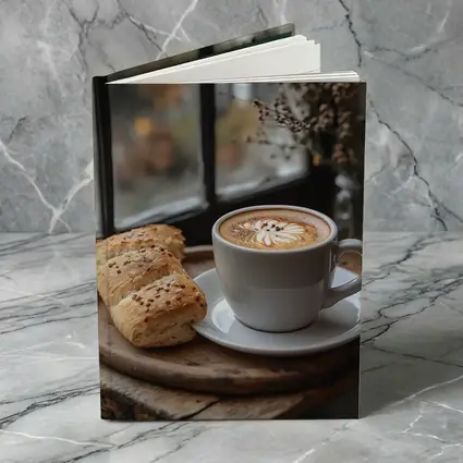 Latte Art Coffee Cup Bread Window Morning