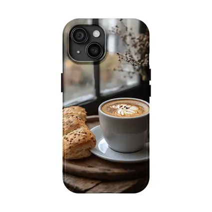 Latte Art Coffee Cup Bread Window Morning