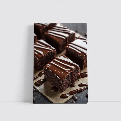 Chocolate Brownies With Glossy Ganache Drizzle