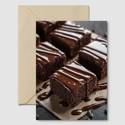 Chocolate Brownies With Glossy Ganache Drizzle