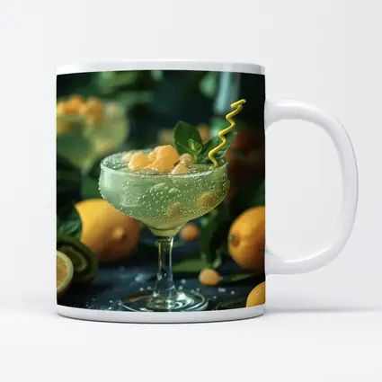 Citrus Cocktail Glass With Lemon Fruit