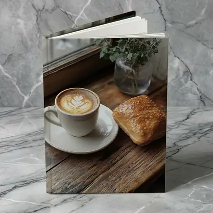 Latte Art Coffee Pastry Rustic Window
