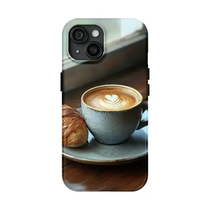 Latte Art Coffee Cup Croissant Window