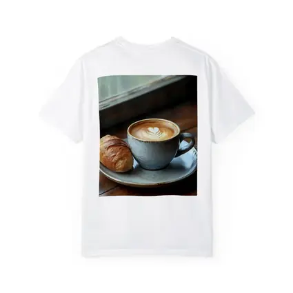 Latte Art Coffee Cup Croissant Window