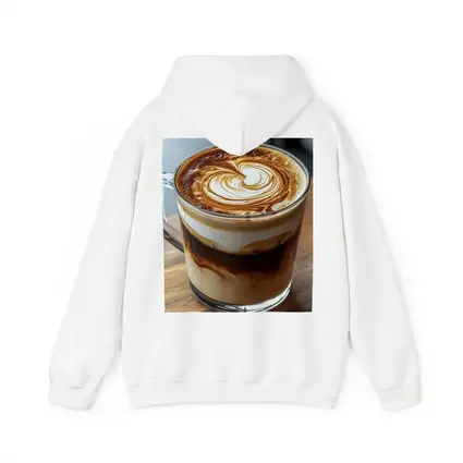 Latte Art Coffee Glass Mug Wooden Table