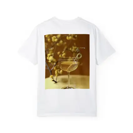 Champagne Coupe Glass Yellow Floral Background