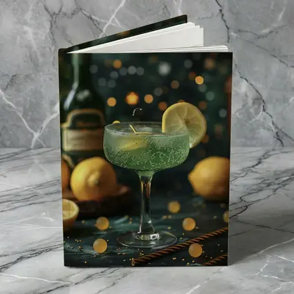 Green Cocktail Lemon Garnish Bokeh Bar