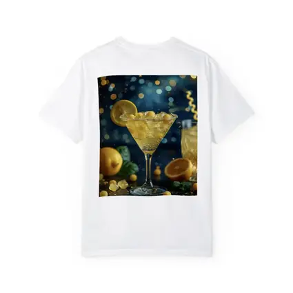 Lemon Martini Cocktail Starry Night Background