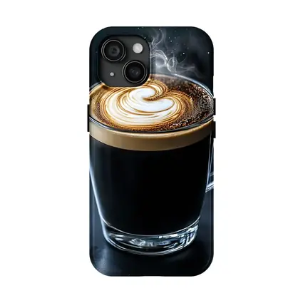 Steaming Latte Art Glass Cup Dark Background