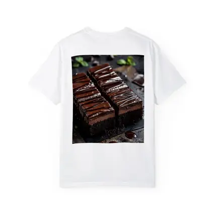 Dark Chocolate Brownie Slices On Slate