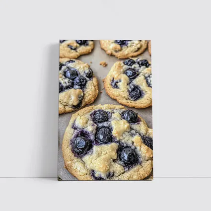 Fresh Blueberry Cookies on Baking Sheet