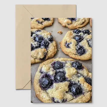 Fresh Blueberry Cookies on Baking Sheet