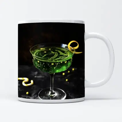 Green Cocktail Glass Dark Moody Background