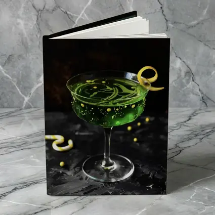 Green Cocktail Glass Dark Moody Background
