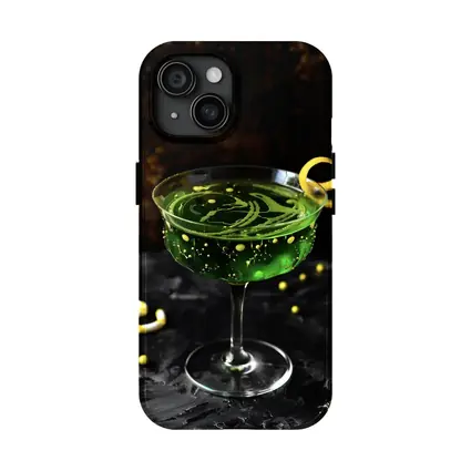 Green Cocktail Glass Dark Moody Background