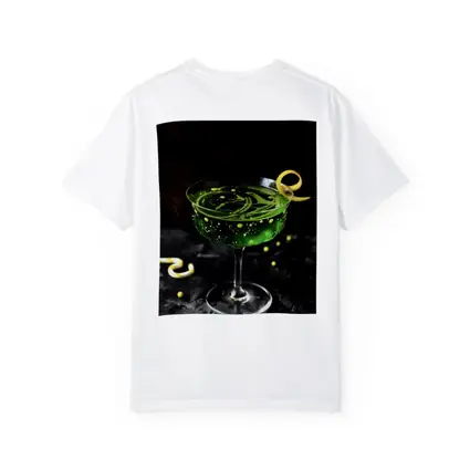 Green Cocktail Glass Dark Moody Background