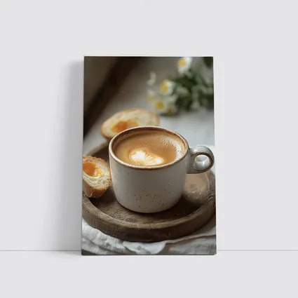 Latte Art Coffee Cup Morning Breakfast Scene