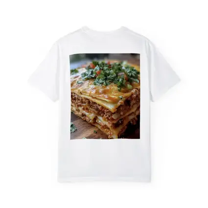 Layered Meat Lasagna on Wooden Board