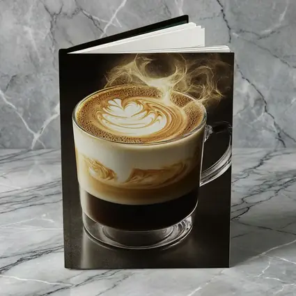 Latte Art Coffee Steam Dark Background