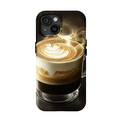 Latte Art Coffee Steam Dark Background