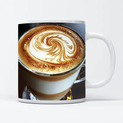 Latte Art Swirl Glass Cup Cafe