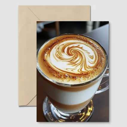 Latte Art Swirl Glass Cup Cafe