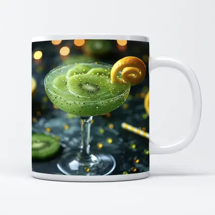 Kiwi Cocktail Green Drink Bokeh Lights