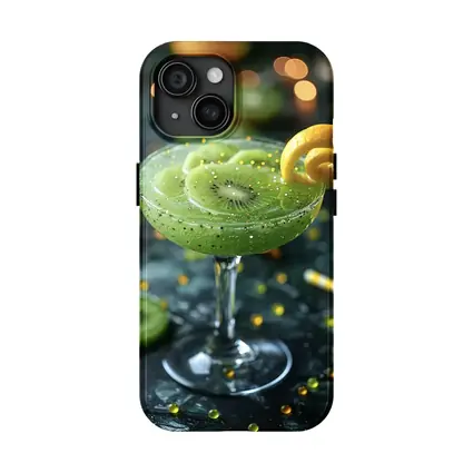 Kiwi Cocktail Green Drink Bokeh Lights
