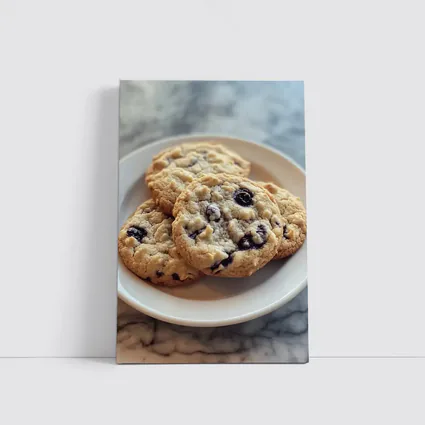 Blueberry Oatmeal Cookies On Marble Surface