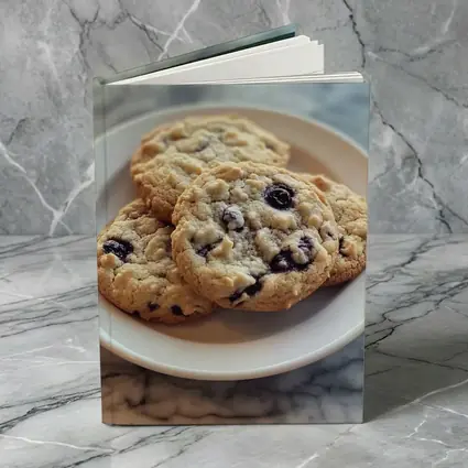 Blueberry Oatmeal Cookies On Marble Surface