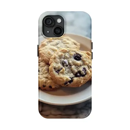 Blueberry Oatmeal Cookies On Marble Surface