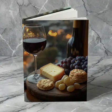 Red Wine Glass Cheese Board City View