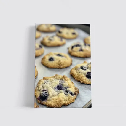 Fresh Blueberry Cookies On Baking Tray