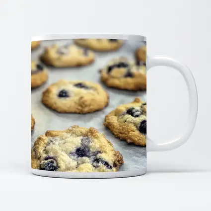 Fresh Blueberry Cookies On Baking Tray