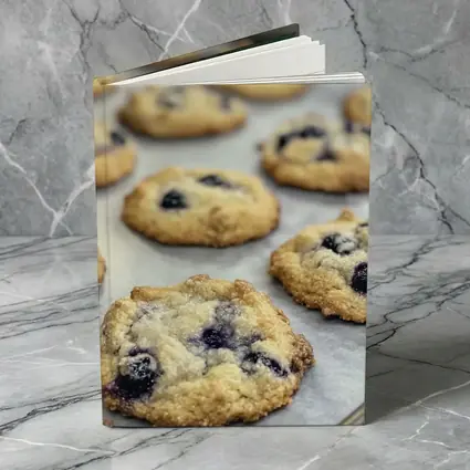 Fresh Blueberry Cookies On Baking Tray