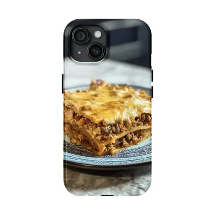 Meaty Lasagna Slice On Marble Table