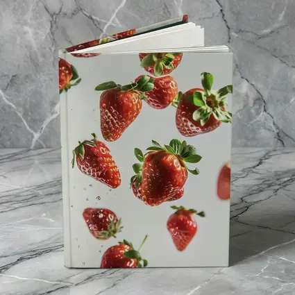 Fresh Red Strawberries Falling White Background
