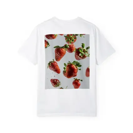 Fresh Red Strawberries Falling White Background