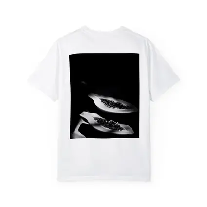 Black And White Papaya Halves Dark Background