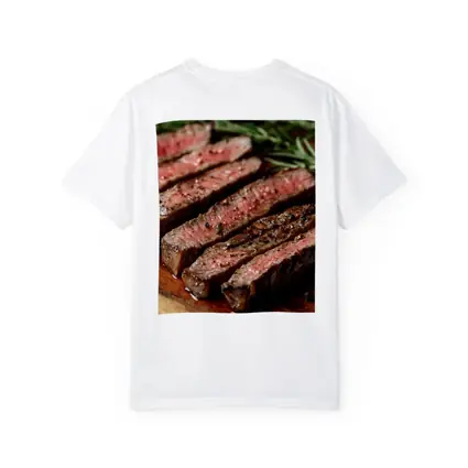 Grilled Steak Slices On Wooden Board