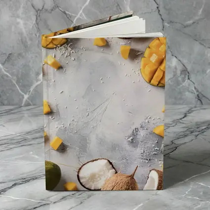 Mango and Coconut Tropical Fruit Flatlay