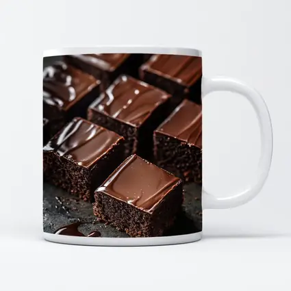 Dark Chocolate Brownies Ganache Glaze Close Up
