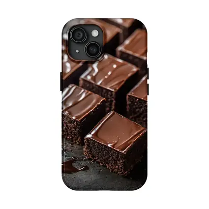 Dark Chocolate Brownies Ganache Glaze Close Up